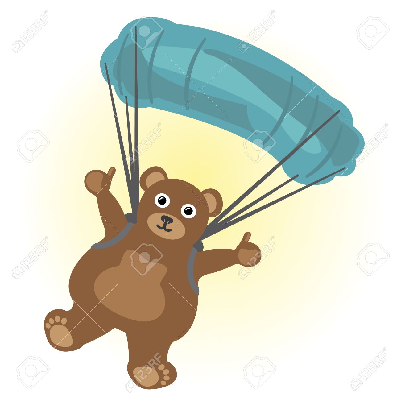 Teddy bear parachuting